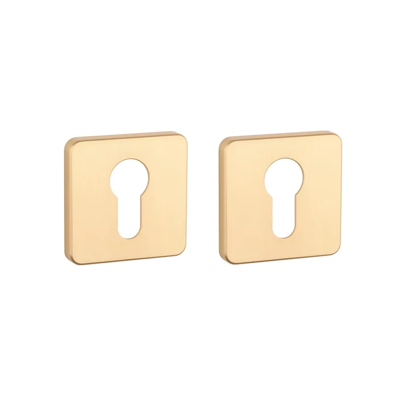 Aprile Premium Cilinderrozet 52x52x7mm Vierkant afgerond Mat goud Nieuw