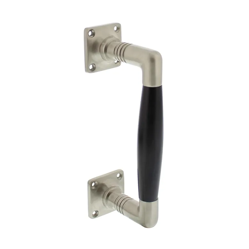 Intersteel Deurgreep Ton Basic 170 mm op vierkant rozet nikkel mat/ebbenhout Exclusieve Aanbieding