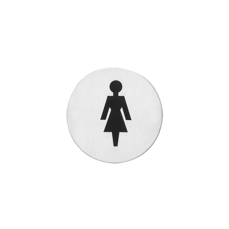 Superprijs Intersteel Pictogram damestoilet Zelfklevend Rond RVS Geborsteld