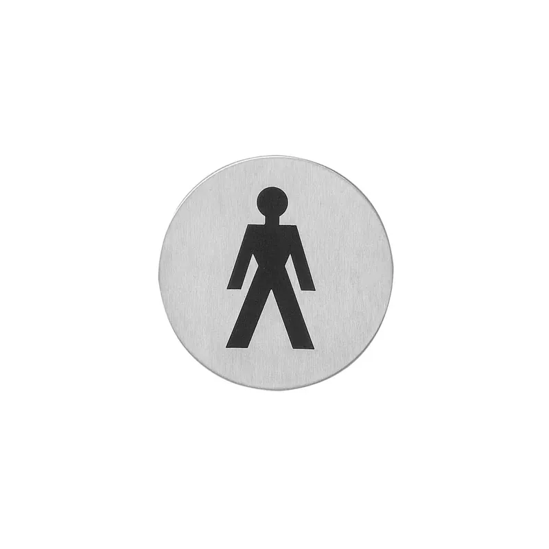 Intersteel Pictogram herentoilet Zelfklevend Rond RVS Geborsteld Express Levering