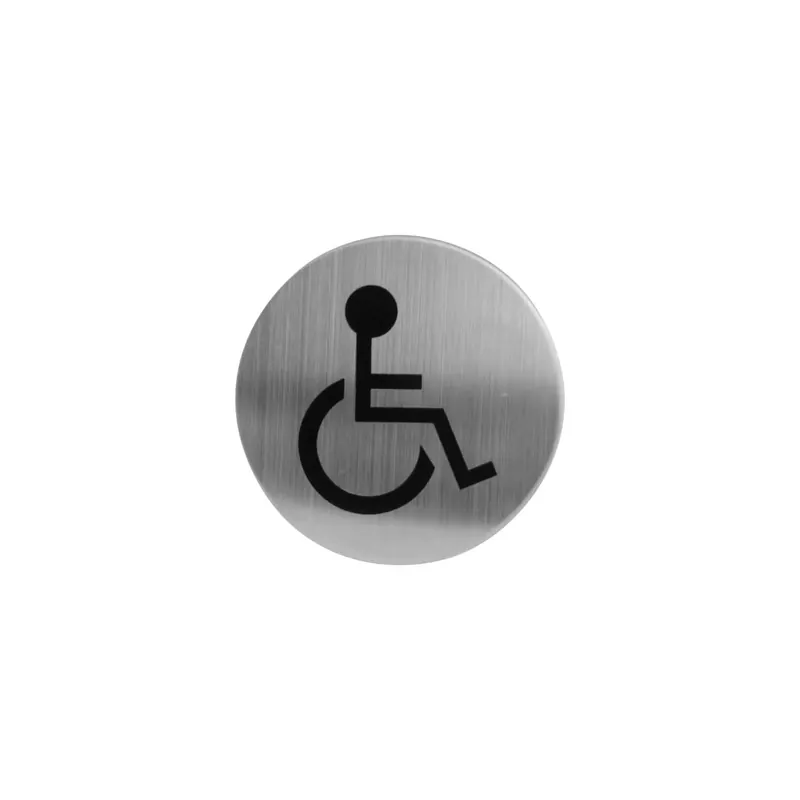 Intersteel Pictogram toilet mindervalide Zelfklevend Rond RVS Geborsteld Snelle Levering