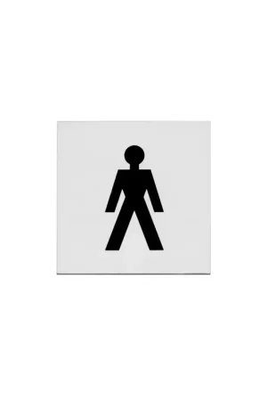 Weekendaanbieding Intersteel Pictogram herentoilet Zelfklevend Vierkant RVS Geborsteld