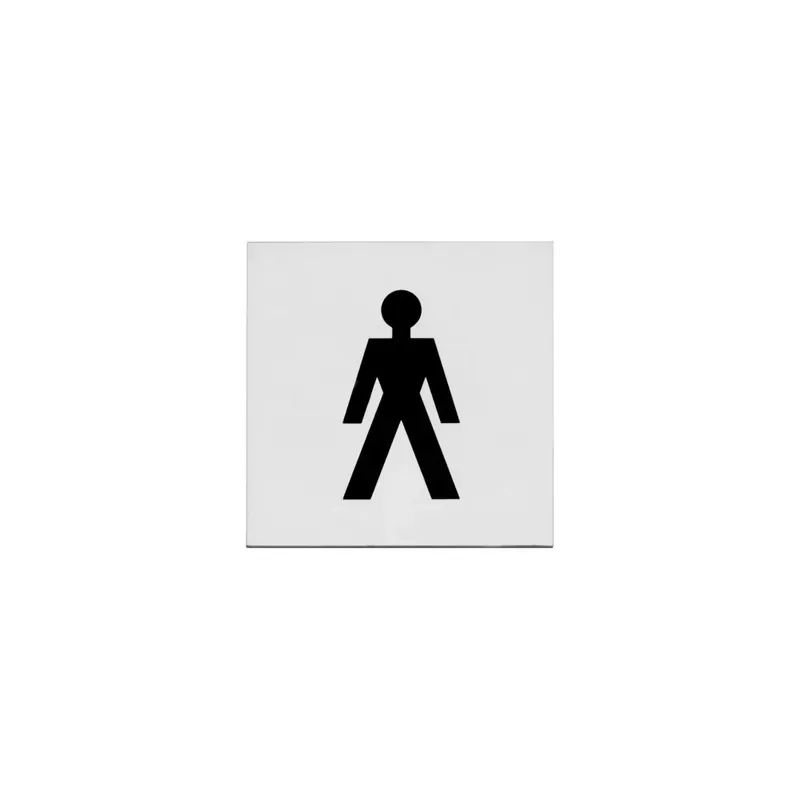Weekendaanbieding Intersteel Pictogram herentoilet Zelfklevend Vierkant RVS Geborsteld