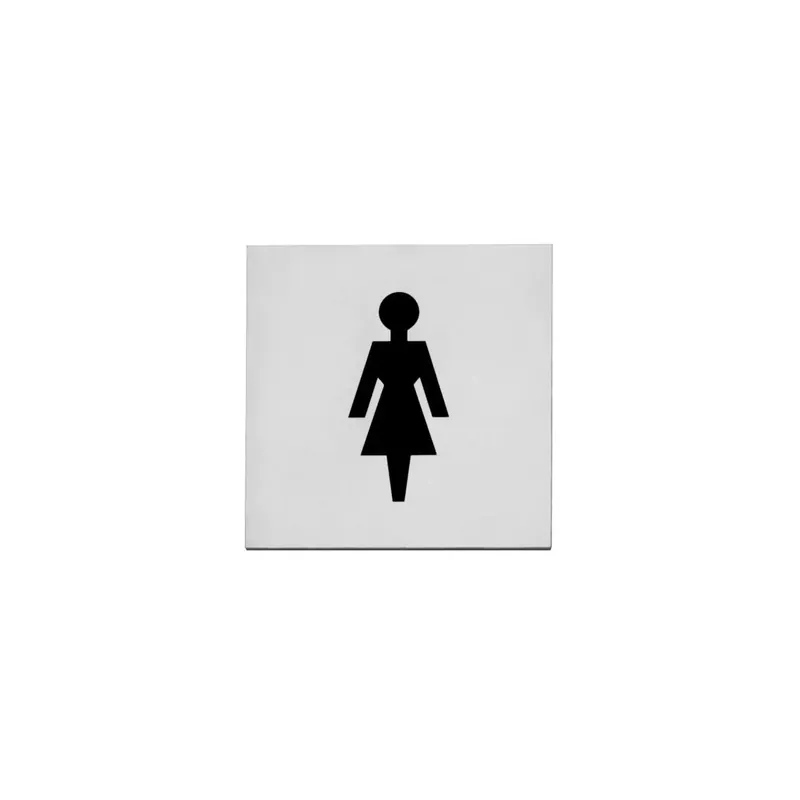 Populair Intersteel Pictogram damestoilet Zelfklevend Vierkant RVS Geborsteld