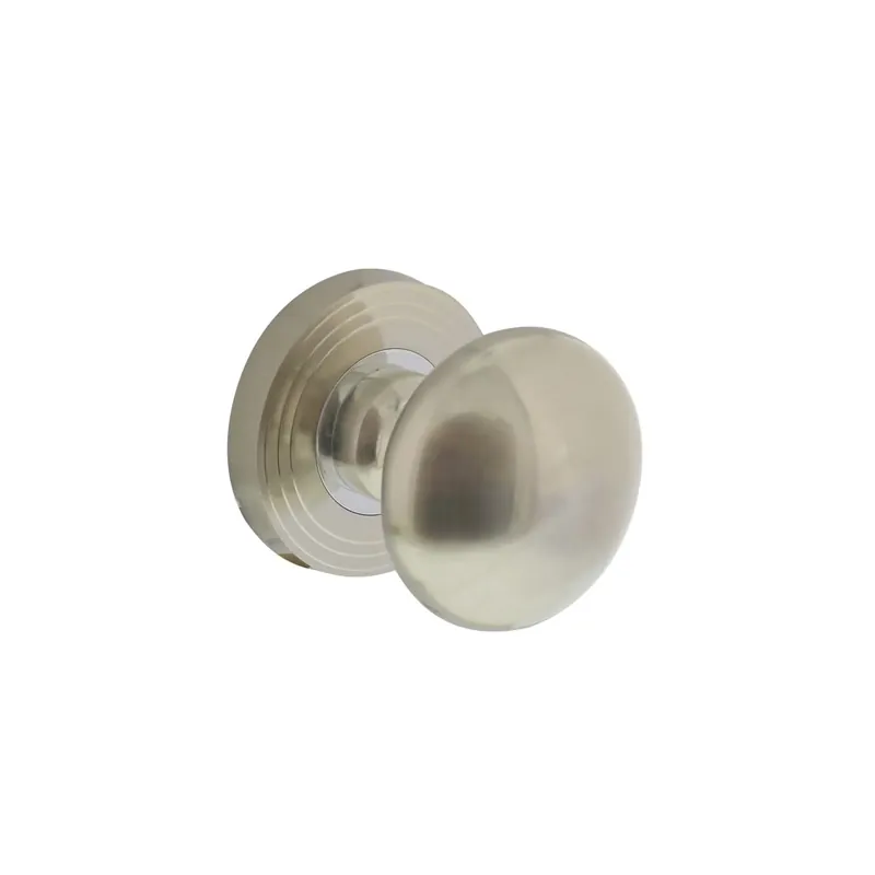 Goedkoop Intersteel Knop op rozet met ril Nikkel Mat