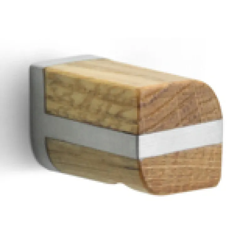 Formani Piet Boon ONE PB22 massieve meubelknop 22mm - mat roestvast staal/ eikenhout Uitverkoop