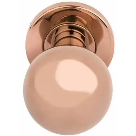 Premium Formani Voordeurknop BASIC LB501V Vast op Rozet PVD Gepolijst Koper