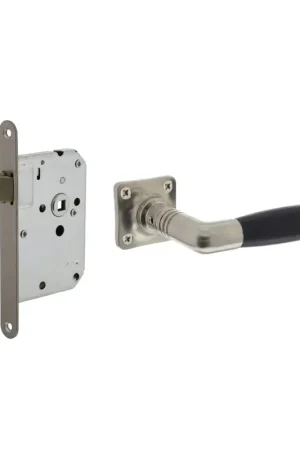 Aanbieding Intersteel Deurbeslag Set Loopslot Rvs Met Deurkruk Ton Nikkel Zwart