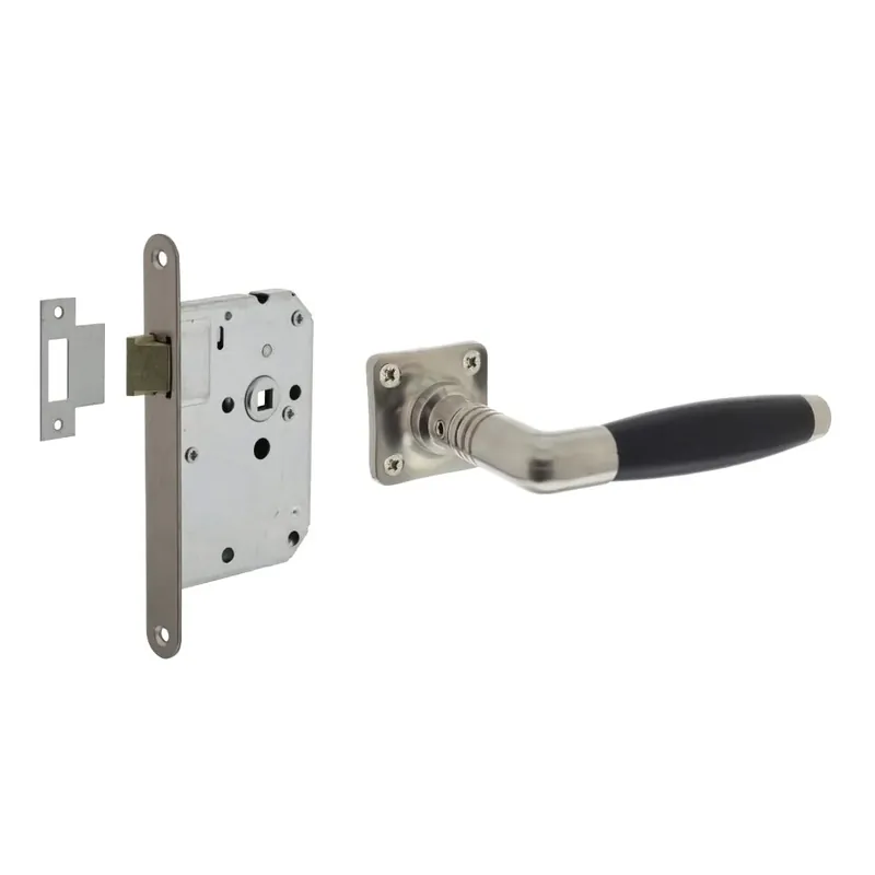 Aanbieding Intersteel Deurbeslag Set Loopslot Rvs Met Deurkruk Ton Nikkel Zwart