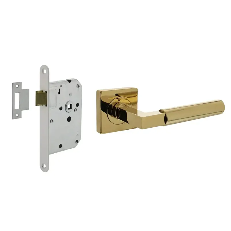 Intersteel Deurbeslag Set Loopslot Wit Met Deurkruk Bau-stil Messing Titaan PVD Aanbieding