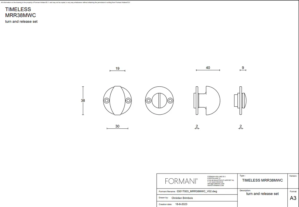 Betrouwbaar FORMANI toiletgarnituur messing ongelakt Formani TIMELESS MRR38MWC