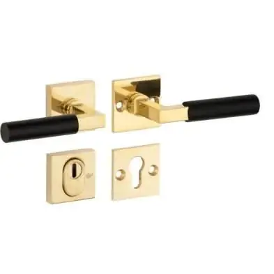 Op = Op Artitec Mi Satori SKG3 kruk/kruk op rozet Bauhaus ebben m/ KTB messing ongelakt