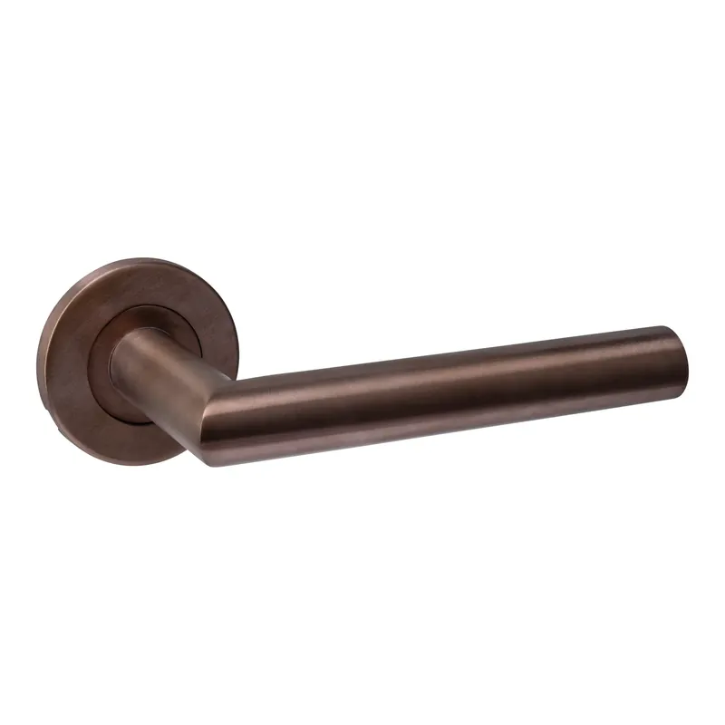 Intersteel deurkruk Q 01 op rozet verdekt ø52x6mm pvd brons Gecertificeerd