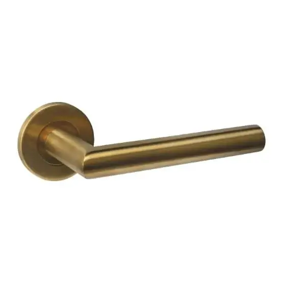 Gecertificeerd Intersteel deurkruk Q 01 op rozet 52x6mm pvd messing mat