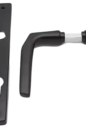 Zwart deurkruk met schild PC85 Merkproduct