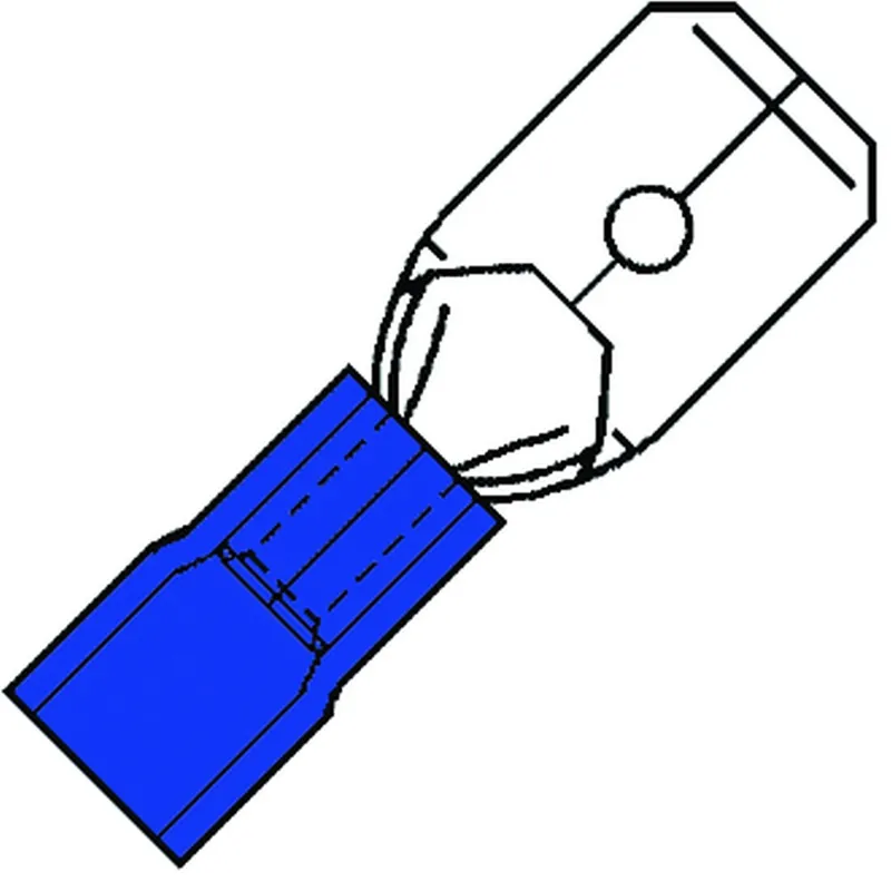 kabelschoen vlaksteker geisoleerd blauw Actieprijs