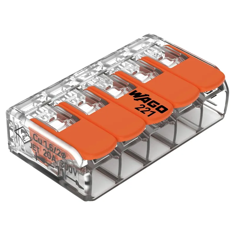 Bestel Nu lasklem 5-voudig transparant/oranje wago